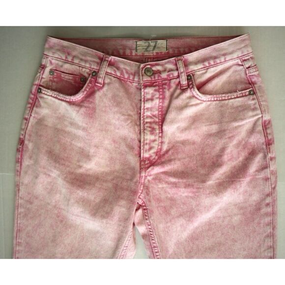 We The Free x Free People OB1160849 Womens Sz 27 Pink Acid Wash Maggie Jeans - Picture 5 of 11